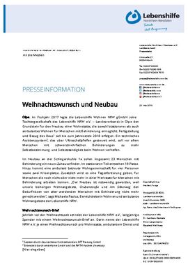 Weihnachtswunsch und Neubau