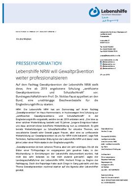 Lebenshilfe NRW will Gewaltprävention weiter professionalisieren