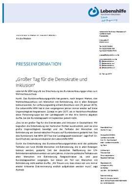 „Großer Tag für die Demokratie und Inklusion“