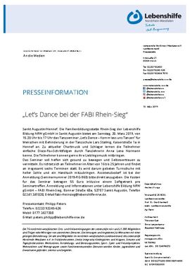 „Let’s Dance bei der FABI Rhein-Sieg“
