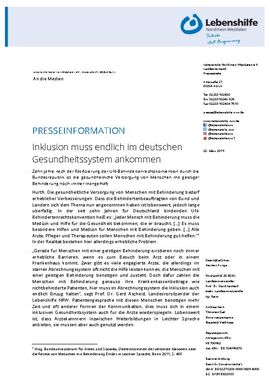 Inklusion muss endlich im deutschen Gesundheitssystem ankommen