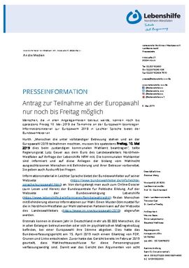 Antrag zur Teilnahme an der Europawahl nur noch bis Freitag möglich