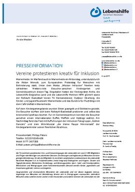 Vereine protestieren kreativ für Inklusion