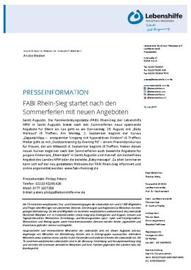 FABI Rhein-Sieg startet nach den Sommerferien mit neuen Angeboten