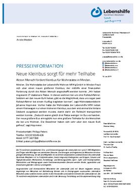 Neue Kleinbus sorgt für mehr Teilhabe