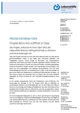 Projekt-Büro IKO eröffnet in Olpe