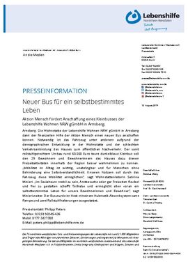 Neuer Bus für ein selbstbestimmtes Leben