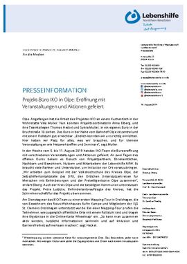 Projekt-Büro IKO in Olpe: Eröffnung mit Veranstaltungen und Aktionen gefeiert