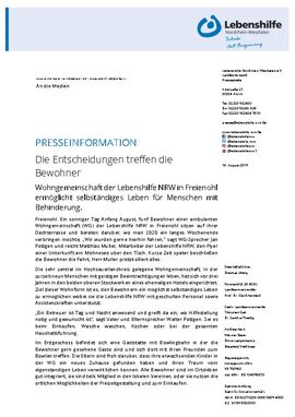Die Entscheidungen treffen die Bewohner