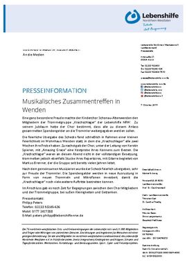 Musikalisches Zusammentreffen in Wenden