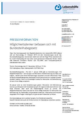 Möglichkeitsdenker befassen sich mit Bundesteilhabegesetz