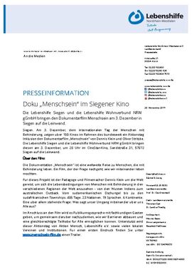 Doku „Menschsein“im Siegener Kino