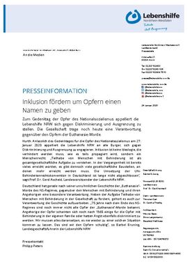 Inklusion fördern um Opfern einen Namen zu geben