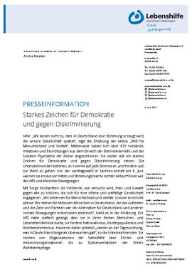 Starkes Zeichen für Demokratie  und gegen Diskriminierung