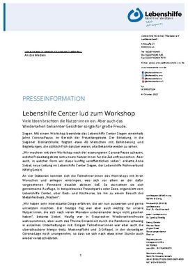 Lebenshilfe Center lud zum Workshop