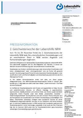 2. Geschwisterwoche der Lebenshilfe NRW