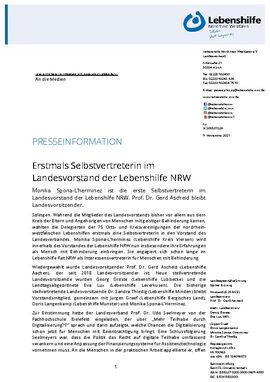 Erstmals Selbstvertreterin im Landesvorstand der Lebenshilfe NRW