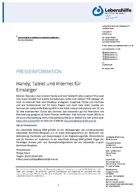 Handy, Tablet und Internet für Einsteiger 