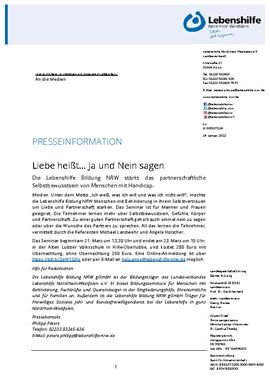 Liebe heißt… Ja und Nein sagen
