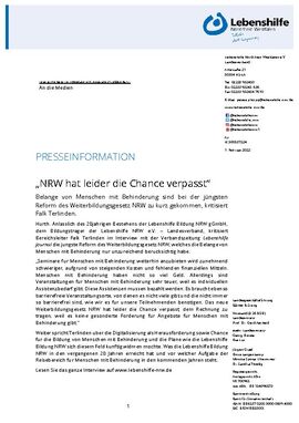 „NRW hat leider die Chance verpasst“