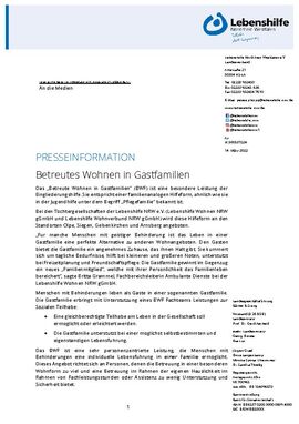 Betreutes Wohnen in Gastfamilien