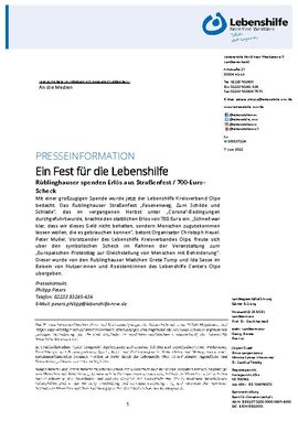 Ein Fest für die Lebenshilfe