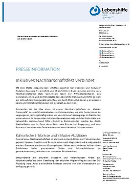 Inklusives Nachbarschaftsfest verbindet