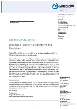 Kombi mit Schiebetür erleichtert das Einsteigen