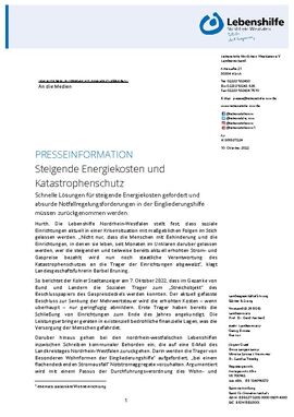 Steigende Energiekosten und Katastrophenschutz