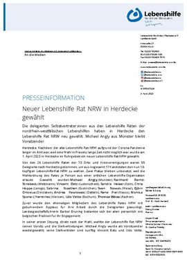 Neuer Lebenshilfe Rat NRW in Herdecke gewählt