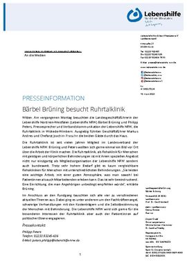 Bärbel Brüning besucht Ruhrtalklinik