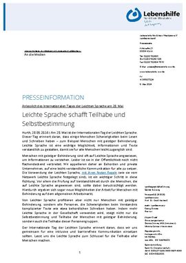 Leichte Sprache schafft Teilhabe und Selbstbestimmung
