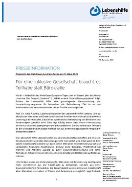 Für eine inklusive Gesellschaft braucht es Teilhabe statt Bürokratie
